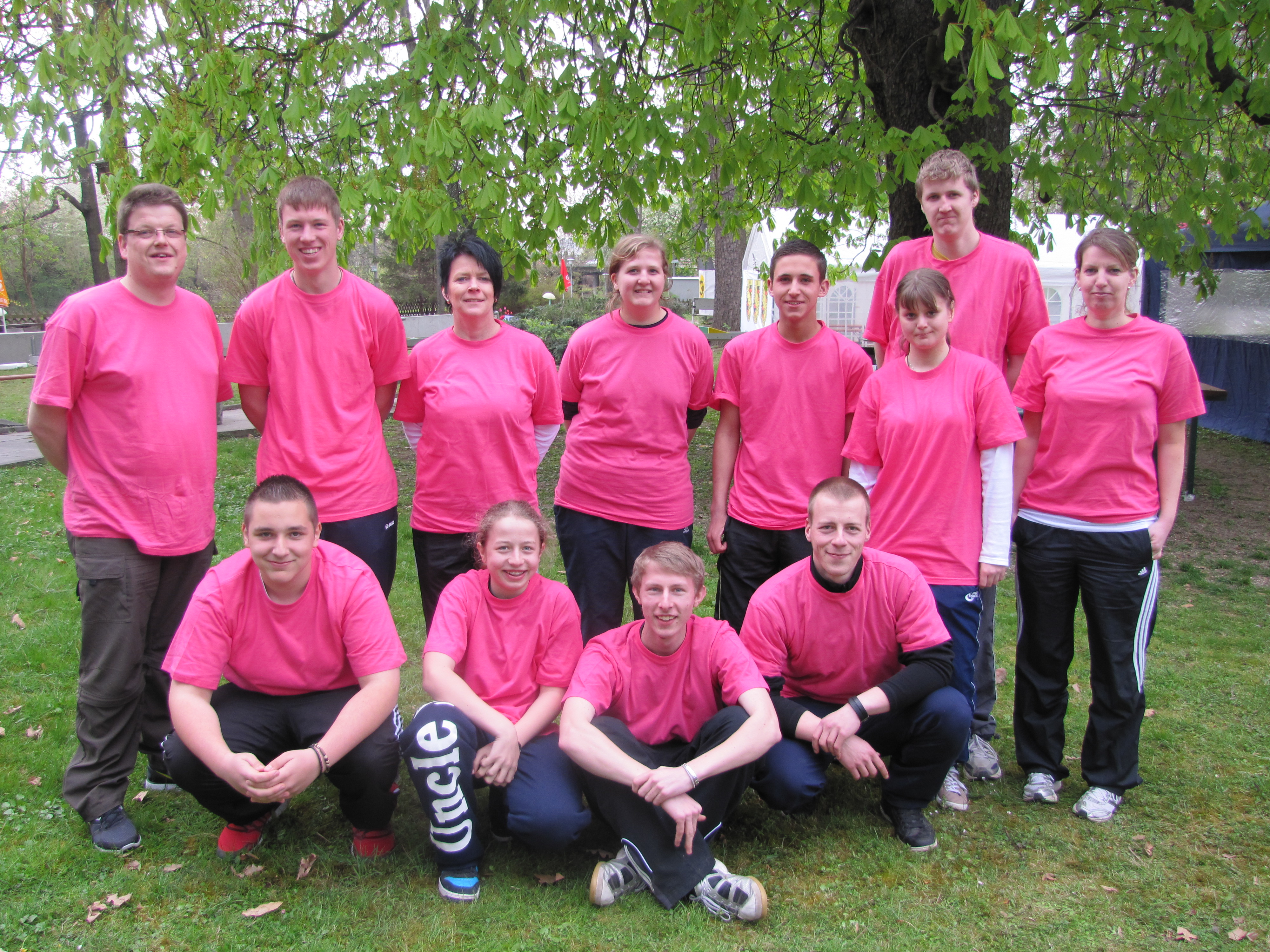 Team in pink